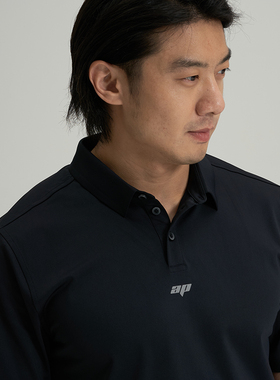 AMRAP 夏季男士t恤短袖棒球领POlo衫宽松纯色休闲时尚