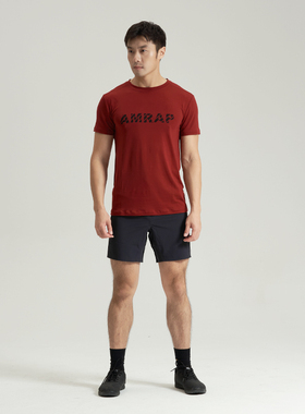 AMRAP男士运动T恤 CrossFiti男涤天丝运动速干健身圆领跑步短袖