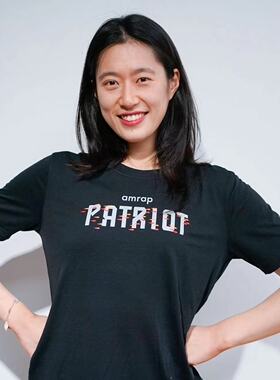 AMRAP女子运动休闲印花T恤-爱国者2023春季新品