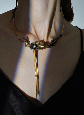 【新品】ATRIAL SENSING黑金系列高档轻奢流苏项链小众设计师颈饰