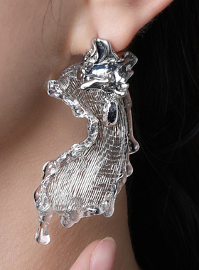 ATRIAL SENSING设计师银色耳环女小众新中式轻奢高级感耳坠耳饰