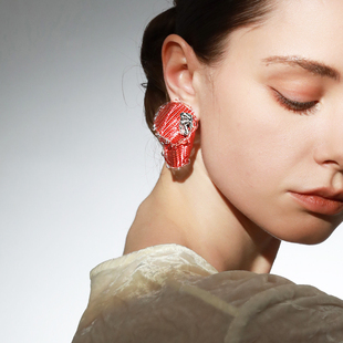 【新年新款】ATRIAL SENSING红色优雅夸张耳钉耳环高级感耳饰礼物