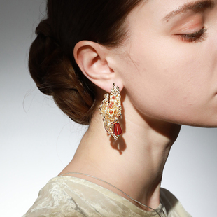 【新年新款】ATRIAL SENSING原创设计师品牌红色优雅红色耳环耳钉