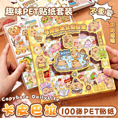 手帐贴纸女孩儿童礼盒100张透明