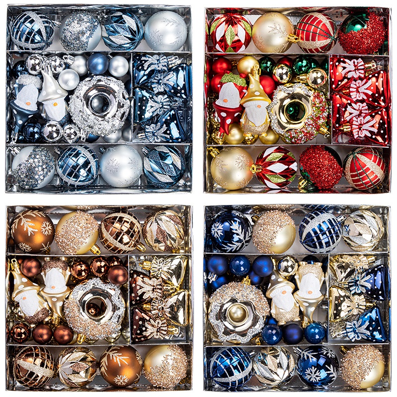 跨境TEMU圣诞节树装饰用品甜甜圈森林精灵雪花礼包异形圣诞球挂件