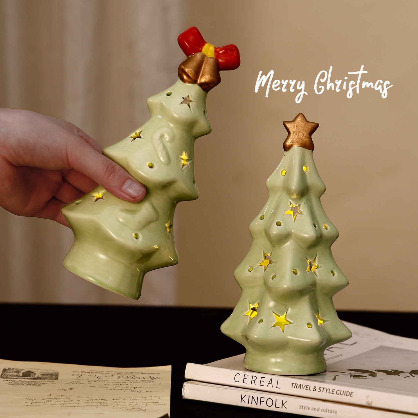 圣诞节圣诞树礼物可爱小夜灯女生生日实用送闺蜜桌面陶瓷摆件学生