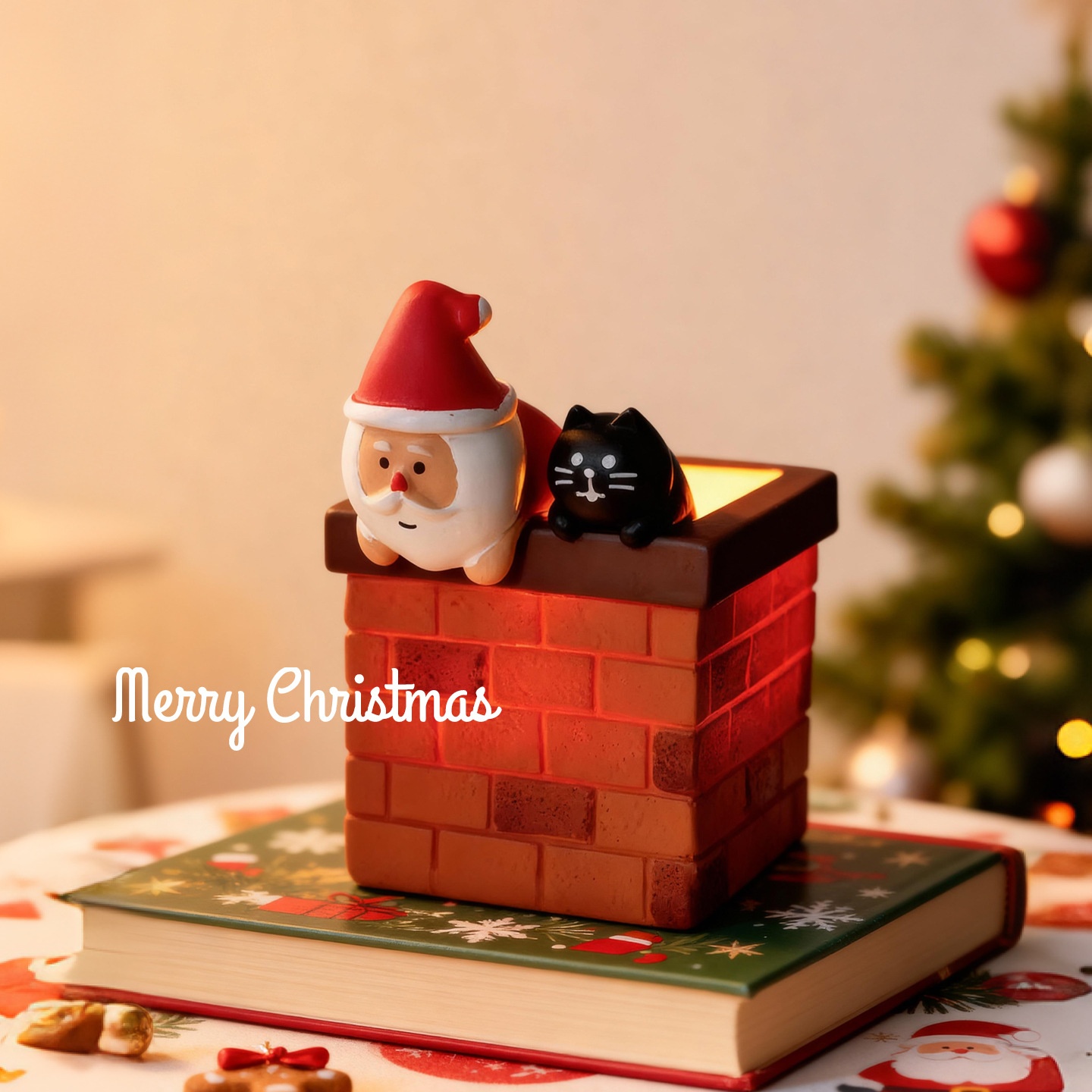 圣诞送礼新款圣诞节烟囱小夜灯装饰小摆件送女生创意氛围节日礼物