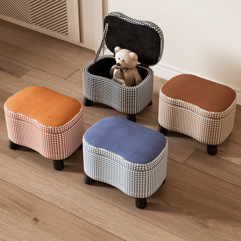 收纳储物凳子可坐简约换鞋凳门口客厅沙发脚踏凳小凳子收纳凳床笠