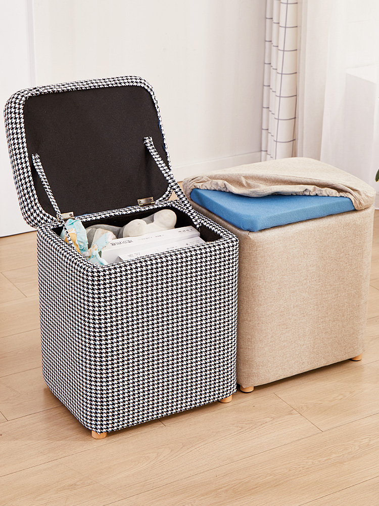 家用收纳可坐小凳子入户换鞋储物凳客厅沙发脚踏卧室床尾凳茶几凳