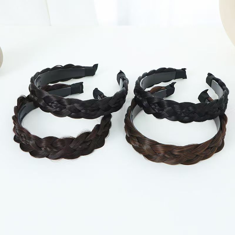 鱼骨辫发箍假发女增高颅顶麻花辫发卡压发头箍2025新款编发头饰女