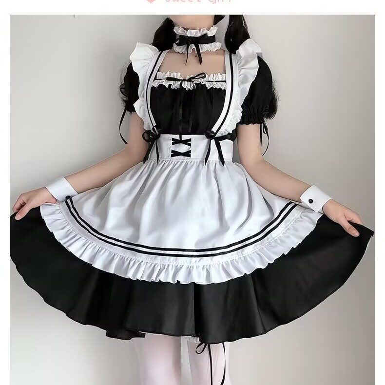 cosplay日系软妹女仆装连衣裙清纯可爱粉色女佣制服套装角色扮演