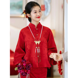 敬酒服女新娘新中式改良旗袍套装红色订婚礼服裙回门宴2025新款