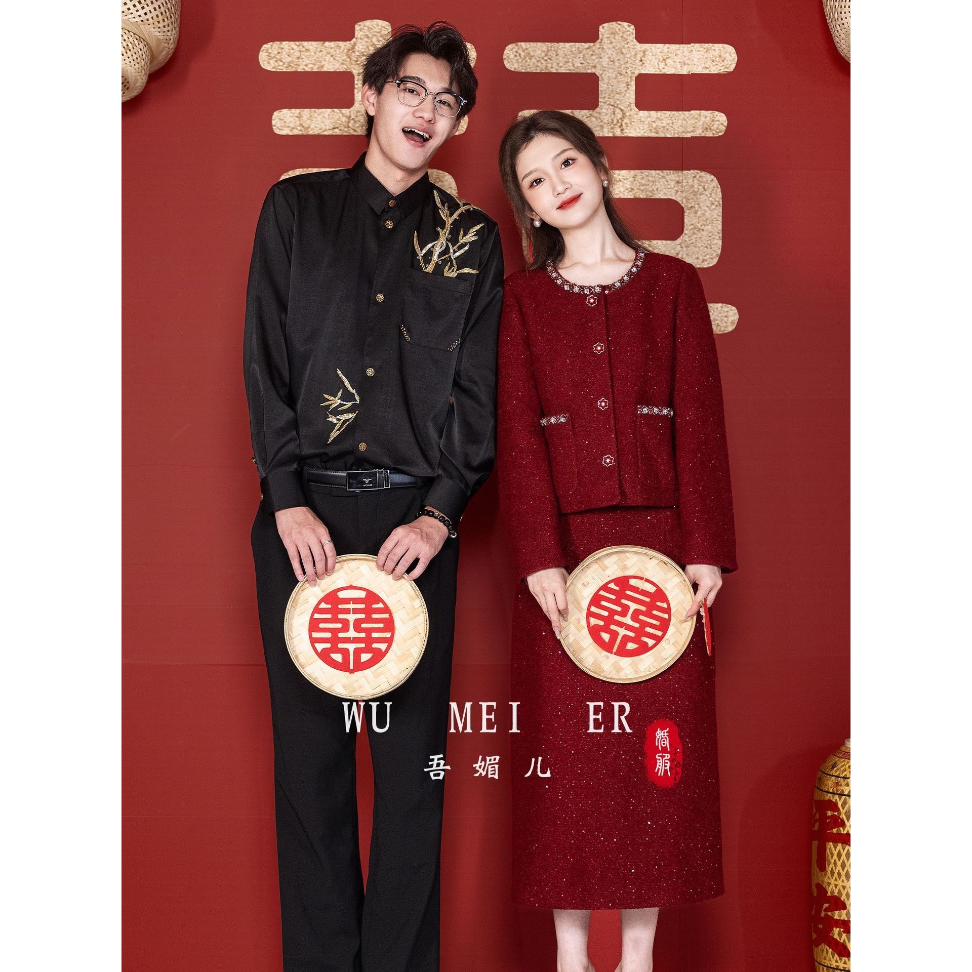 红色新中式订婚礼服小个子2025新款敬酒服小香风套装回门结婚当天