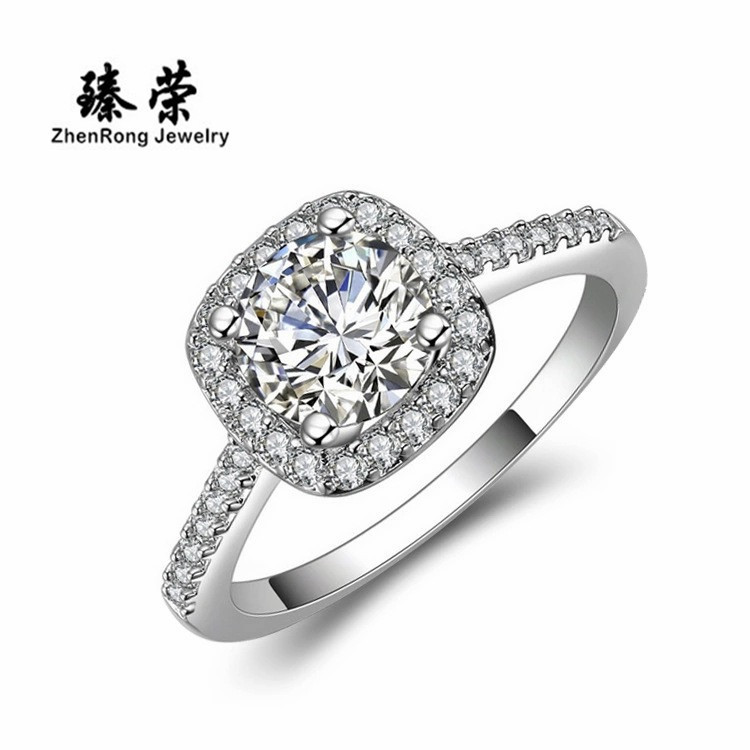 钻石之乡实验室人工培育钻臻荣跨境热卖首饰欧美时尚订婚戒指女八