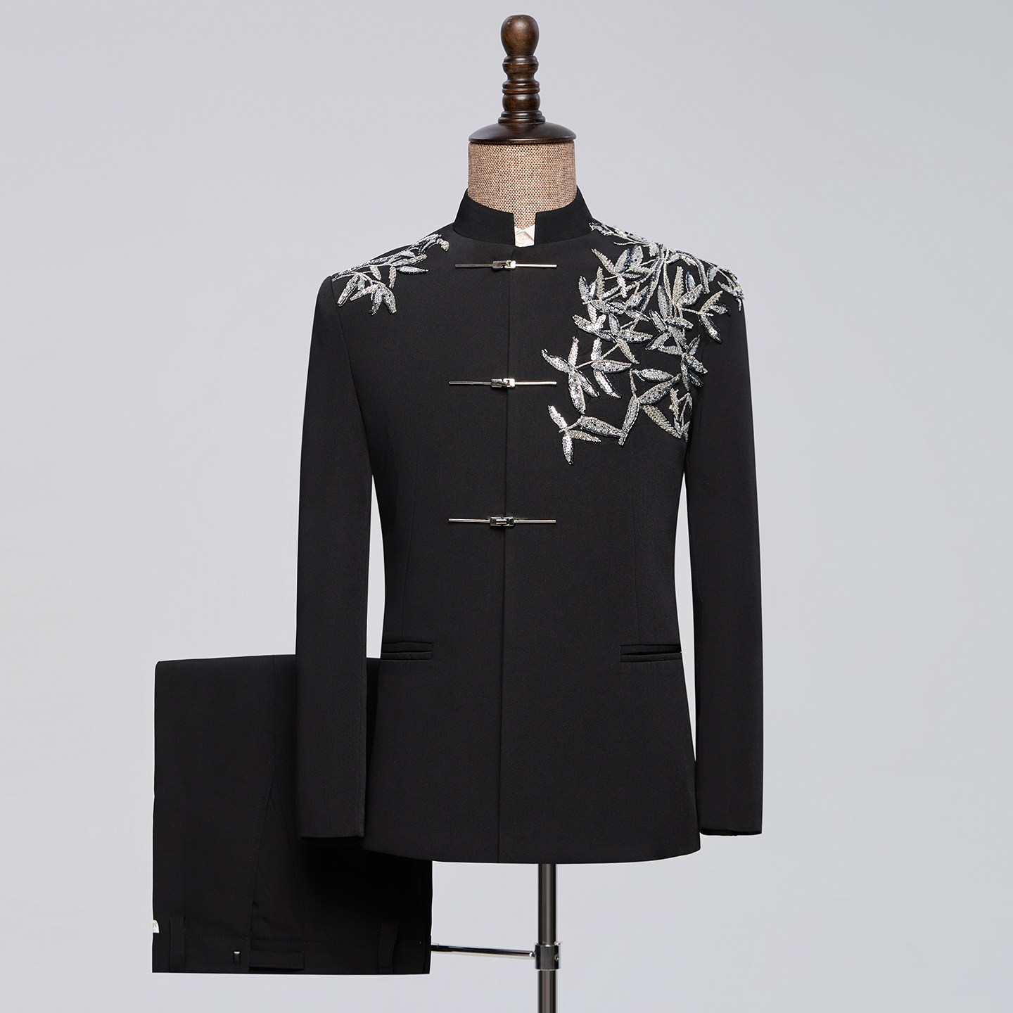 新中式中山装男士婚礼新郎结婚订婚礼服2025主持人演出服装中国风