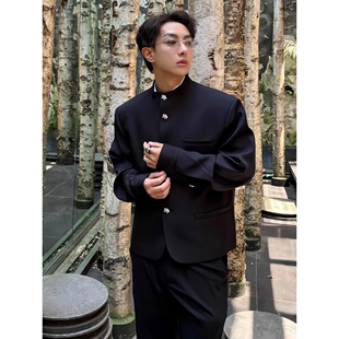 订婚男装夹克短款高级感西服中山装新中式痞帅西装套装宴会礼服