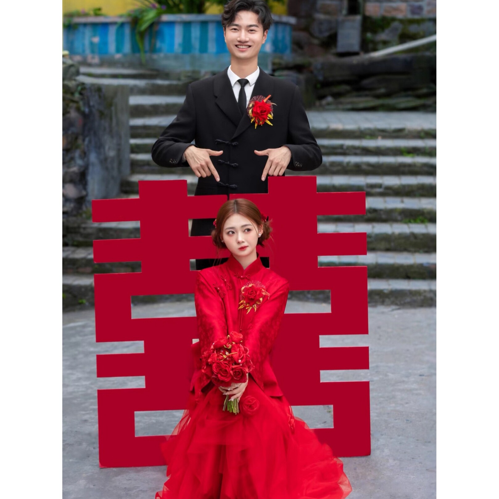 新中式男士西服套装新郎礼服结婚订婚领证国风主持人商务西服正装