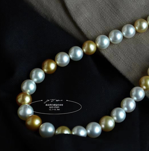 真科研证书高品质白蝶皇后珍珠项链正圆干净度极其干净12.1-14.3