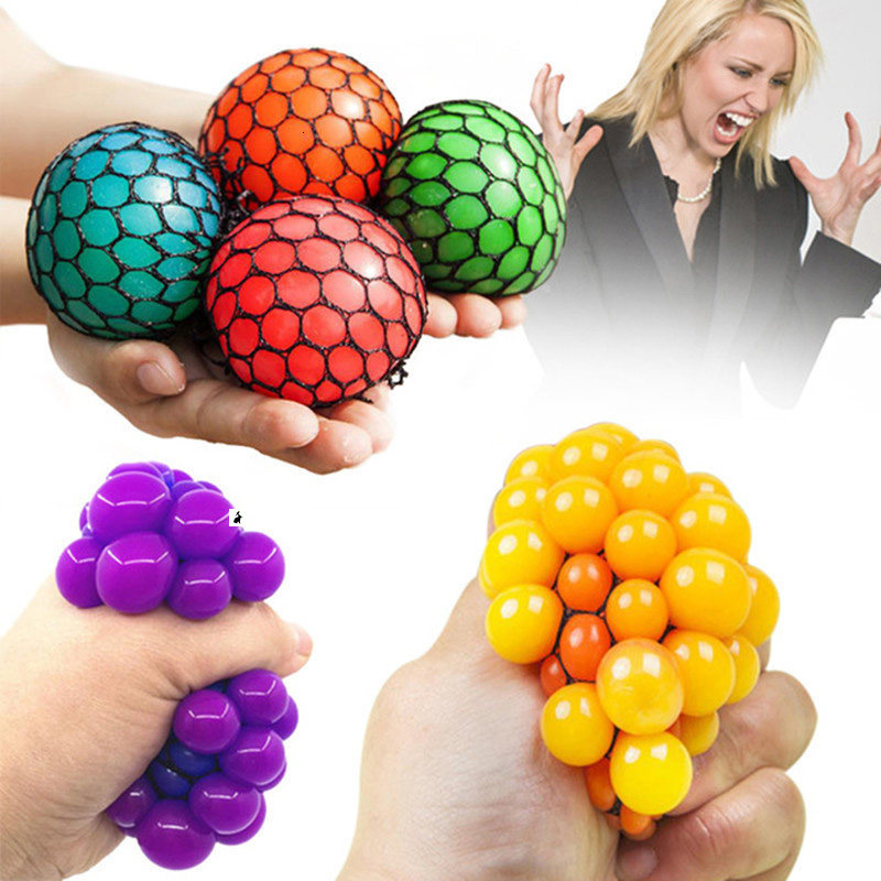 stress ball squeeze  antistress grapes fidget toy squishy