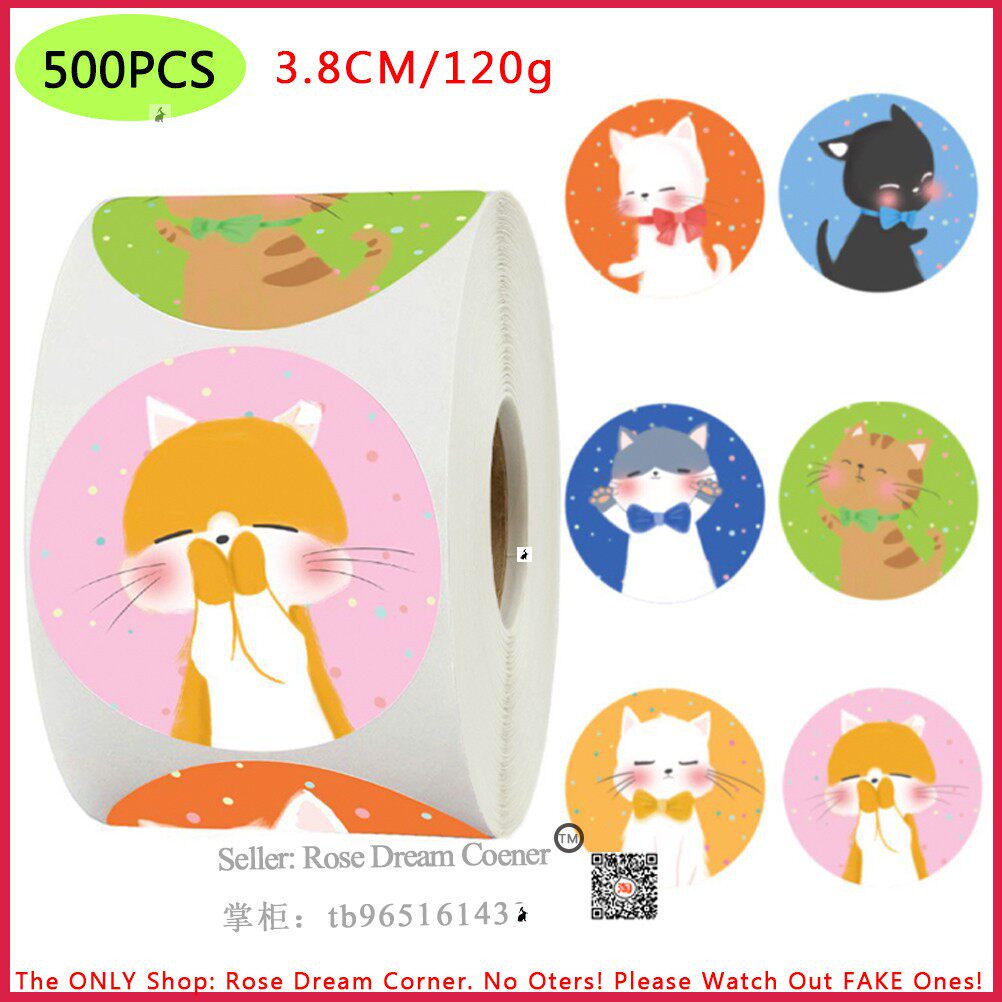 cute cartoon kitten stickers kids gift decor rewards sticker