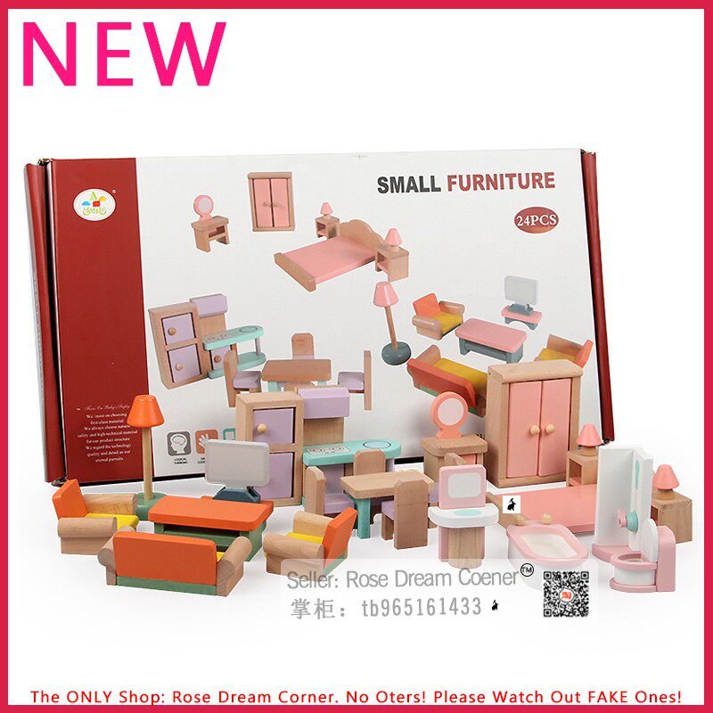 wooden children mini sofa chair game toy set girls boys gift