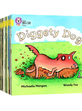 英文原版绘本 collins Big Cat Phonics Yellow大猫自然拼读法3 黄色套装全14册 4-6岁儿童学习phonics分级阅读读物带CD