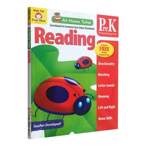 英文原版教辅 evanmoor Evan-Moor At Home Tutor Reading Grade PreK 家中导师系列 英语阅读 幼儿园小中班