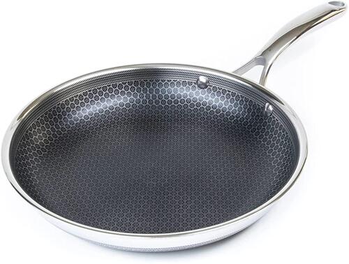 美国代购HexClad Hybrid Nonstick Frying Pan蜂窝不锈钢不粘煎锅
