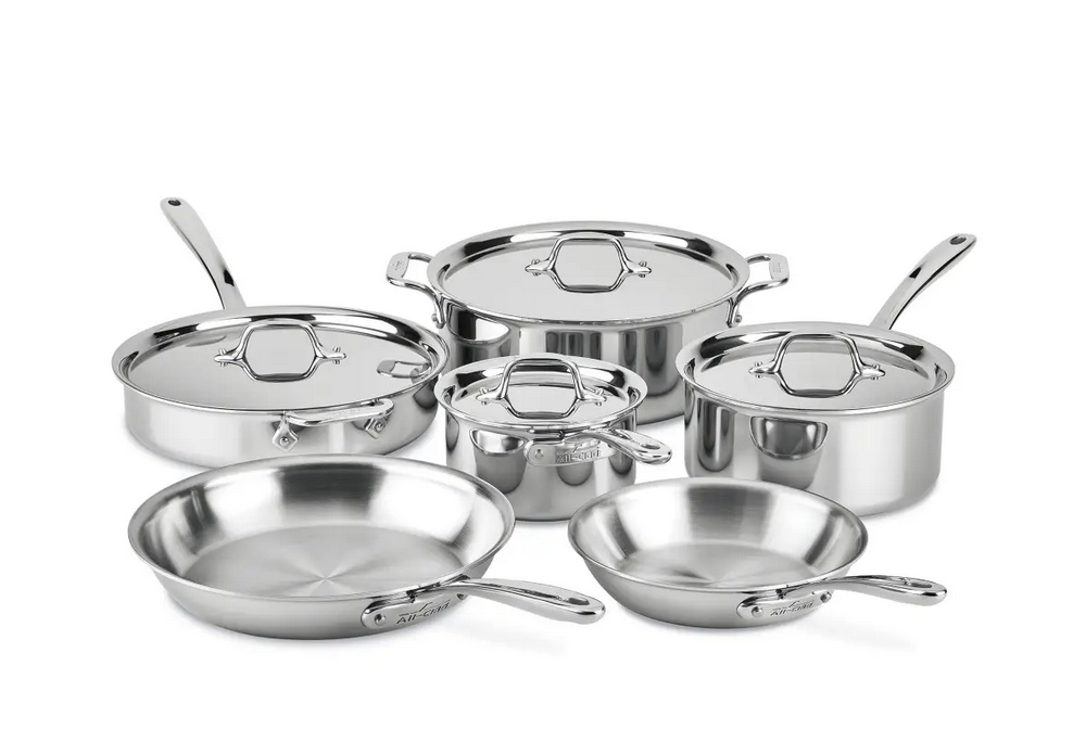 美国代购 All Clad D3 10 Piece Set 3层复合不锈钢锅具套装6件套