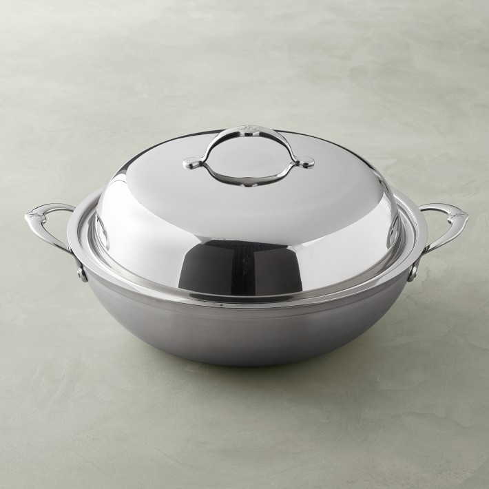 美国代购Hestan ProBond Wok 带盖不锈钢炒锅14英寸意大利制造
