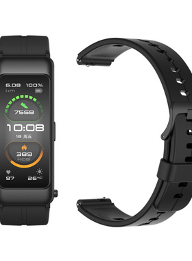 适用Huawei/华为B7手环B6表带B3硅胶腕带b3青春版b6智能手环替换带表链男女珊瑚红曜石黑防水快拆硅胶表带16m