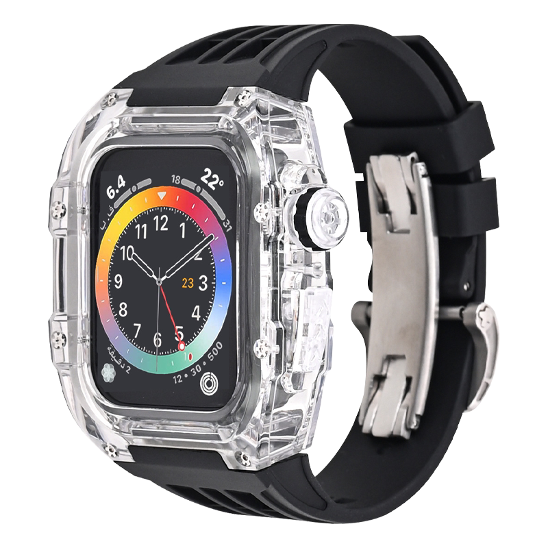 适用AppleWatch改装透明壳表带