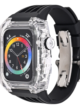 适用AppleWatch改装透明壳表带