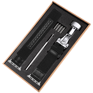 适用苹果Apple Watch Ultra表带iwatch9尼龙表带Series8 S7智能运动6/5/4/3代45mmSE男女腕带帆布手表带潮49