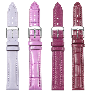 适用华为手表GT3表带watch4pro女款GT2手表带紫色真皮GT5新款女士智能手环B5/B6/B7/天梭/卡西欧/天王手表链