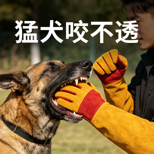 丁晴训狗防咬防抓耐撕扯牛皮手套