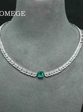 BAOGEME 珠宝级925银镀金手饰高碳钻满镶珠宝首饰晚宴项链