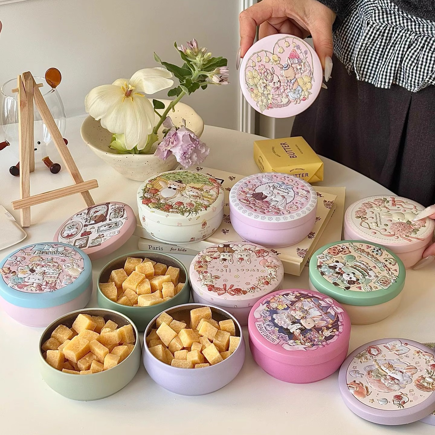 百草手工梨膏糖无添加润喉糖铁盒装礼盒装送老师女朋友零食罐装