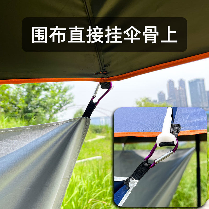 钓鱼伞围布防风防雨防晒防紫外线黑胶伞户外垂钓2024新款遮阳摆摊
