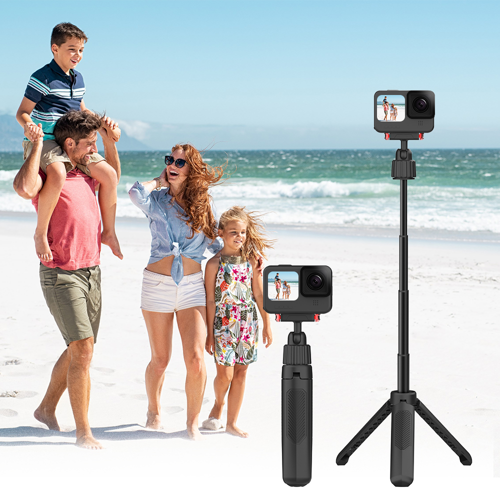 适用GoPro HERO13 Black运动相机自拍杆支架延长杆拍摄专用配件三脚架小型便携支架横竖拍带磁吸快拆手持杆