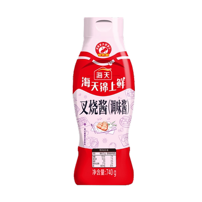 海天锦上鲜叉烧酱740g挤挤瓶装广式蜜汁腌制红烧排骨酱调味品尝鲜