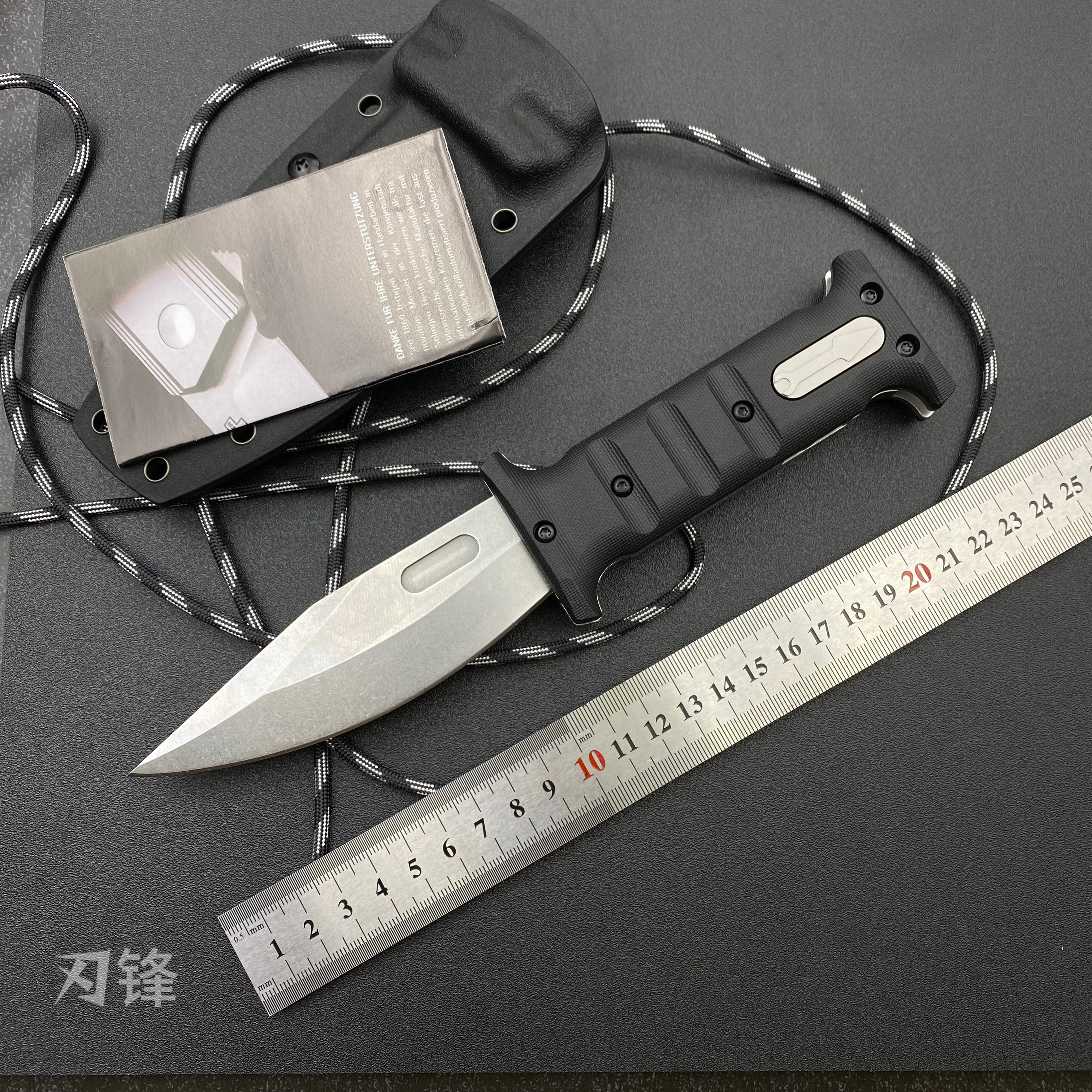 高硬度博克延展刀把玩户外刀野外露营刀K鞘小刀削皮切货刀瓜果刀