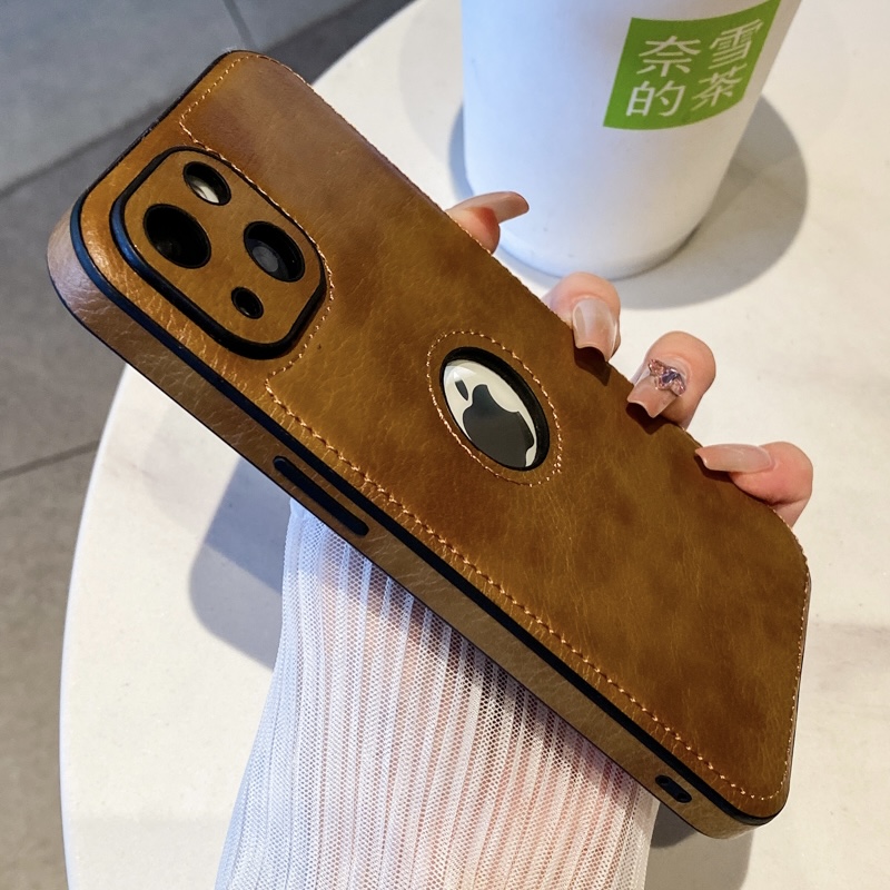 复古皮纹漏标适用苹果16壳iphone17promax高级感皮质ip15男款16pro创意15保护套13全包防摔14pro简约xs软