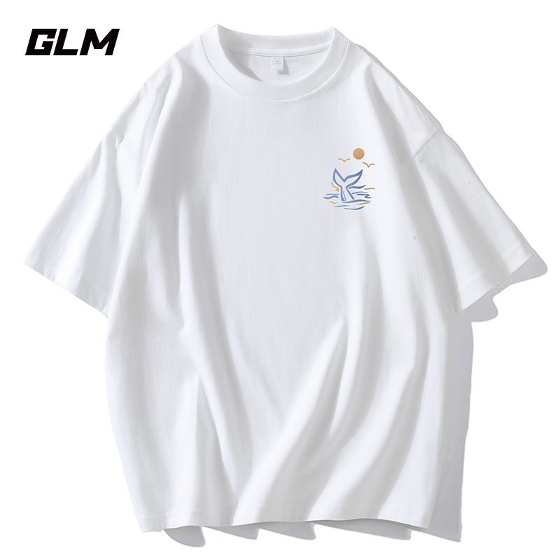 森马集团GLM白色短袖T恤男2024新款纯棉百搭体恤大码夏天品牌衣服 男装 T恤 原图主图