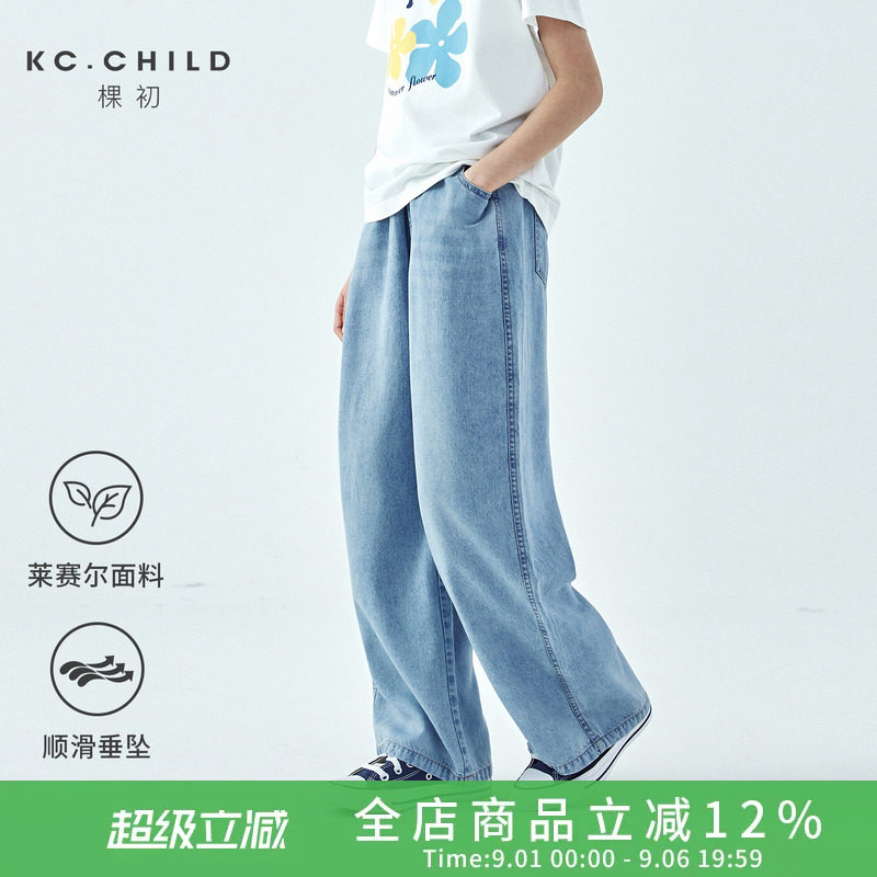 棵初女童天丝仿牛仔软滑垂感裤图片