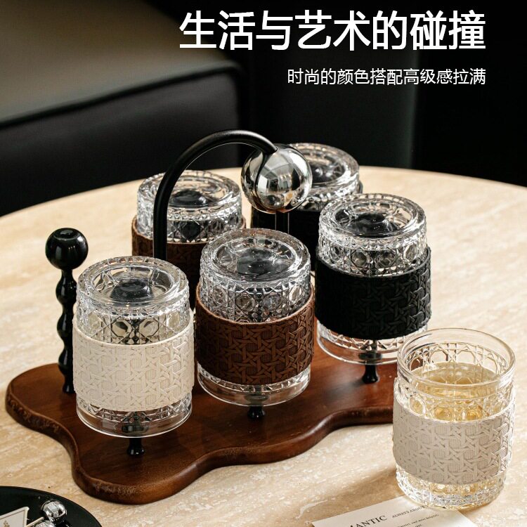 感客厅家用玻璃水杯套装2025新款高颜值招待客人杯子套装