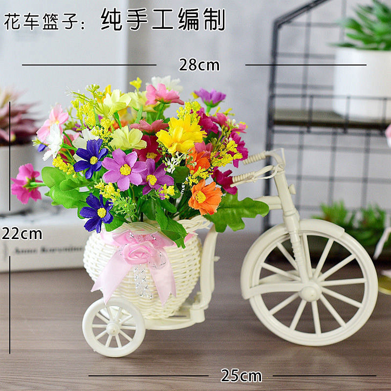 假花花车盆栽卧室客厅盆栽酒柜桌面茶几餐桌花艺装饰摆件花