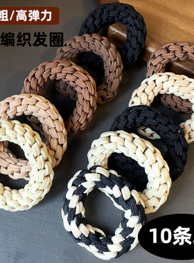 头绳女扎头发橡皮筋高弹力黑色发绳扎头绳皮套成人绑马尾编织发圈