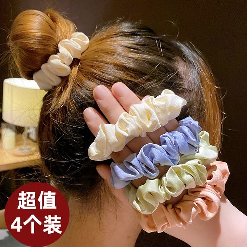 法式简约大肠圈发圈气质女扎头发皮筋发绳丸子头发饰头绳皮套头花
