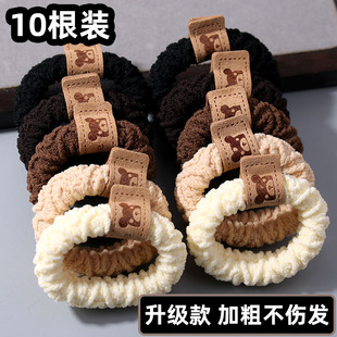 不伤发发圈耐用高马尾丸子头盘发用基础高弹力扎头发小熊头绳皮筋